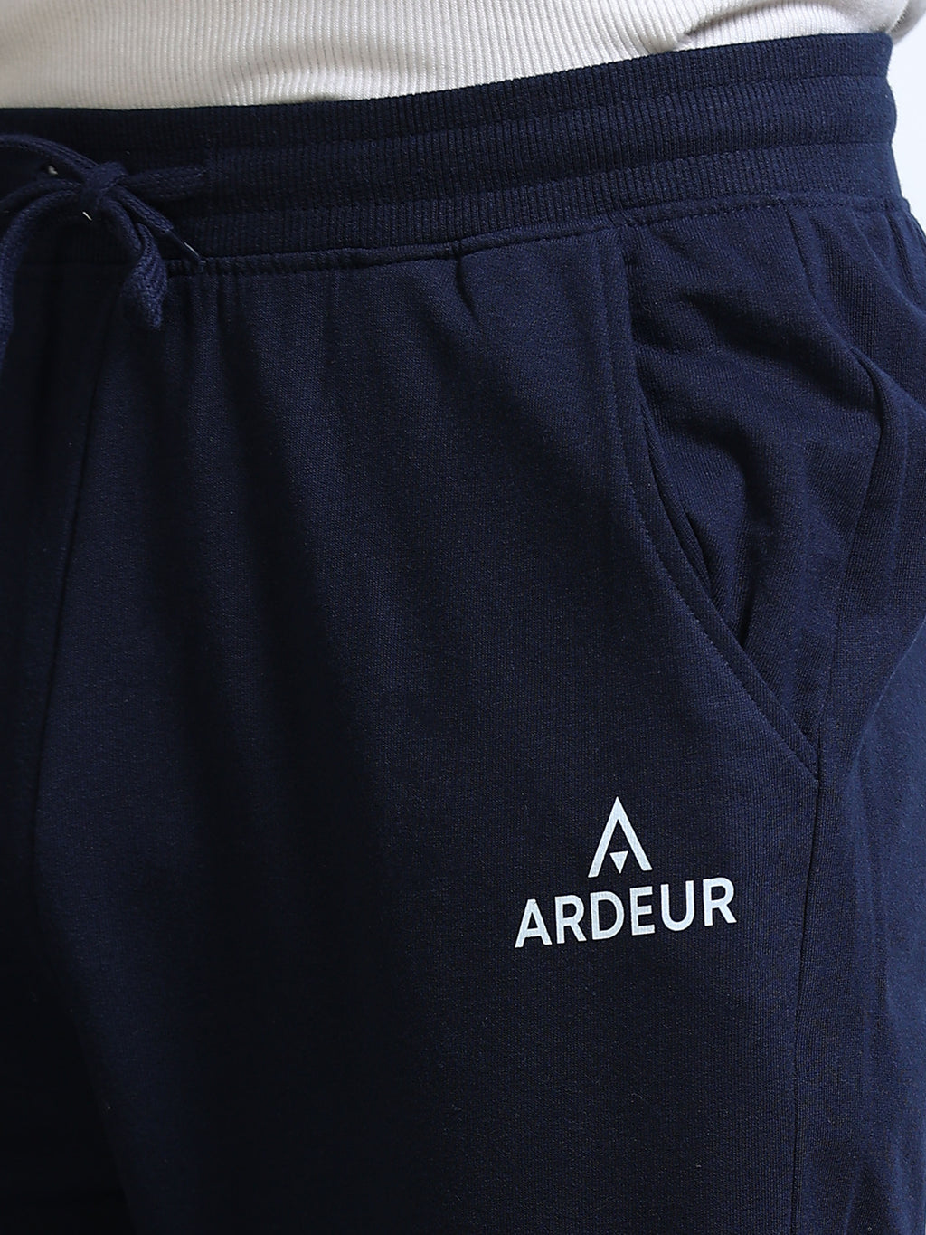 ARDEUR Men's Relaxed Fit Printed Track Pants - Navy