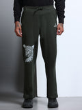 ARDEUR Men's Relaxed Fit Printed Track Pants - Olive