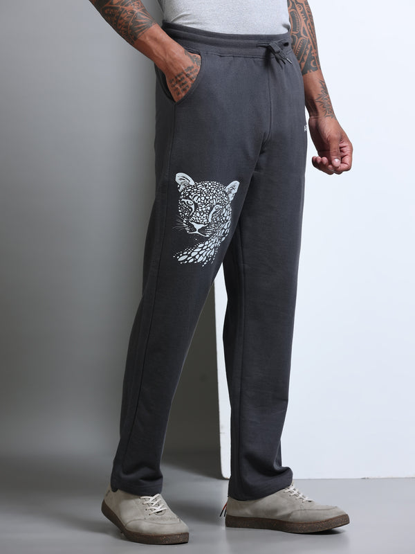 ARDEUR Men's Relaxed Fit Printed Track Pants - Steel Grey