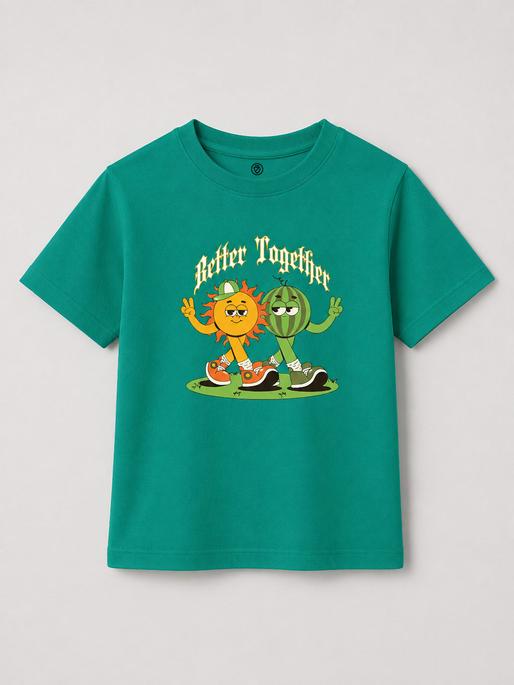 CODEZ Boys Relaxed Fit Printed T-Shirt & Cargo Shorts Set - Deep Teal & Green Glow