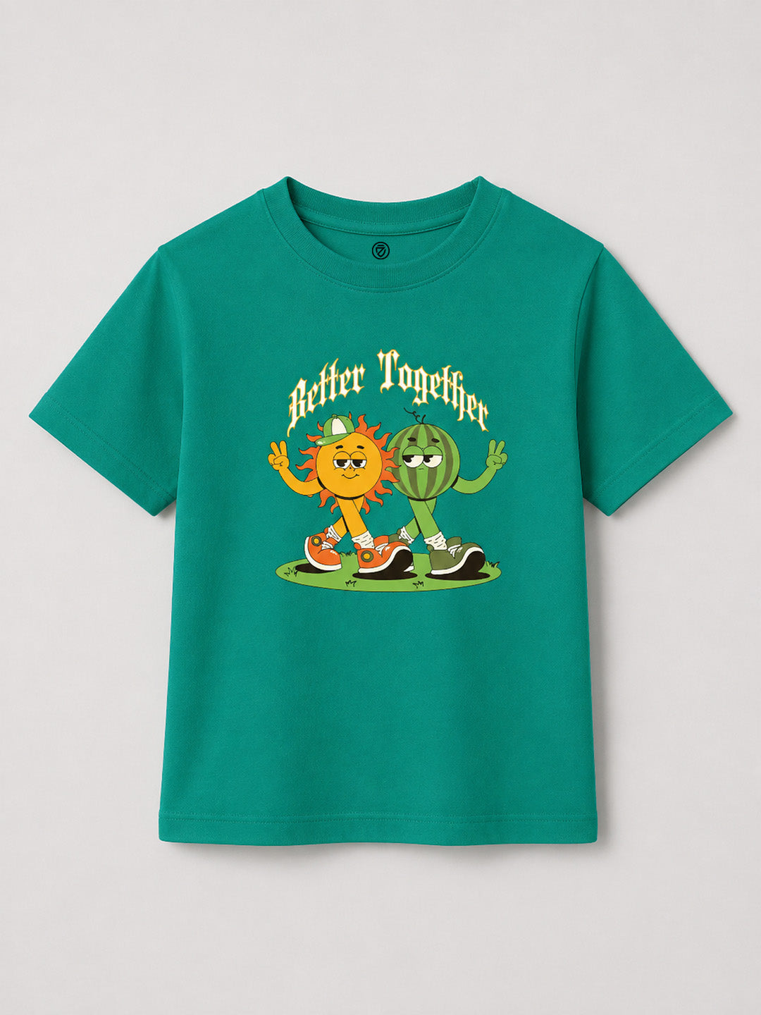 CODEZ Boys Relaxed Fit Printed T-Shirt & Cargo Shorts Set - Deep Teal & Green Glow