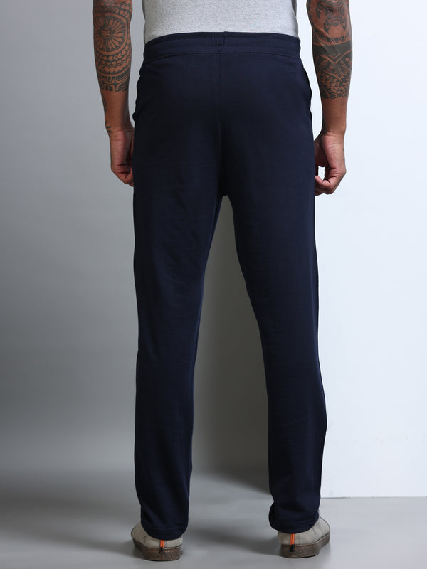 ARDEUR Men's Regular Fit Cotton Blend Track Pants - Navy