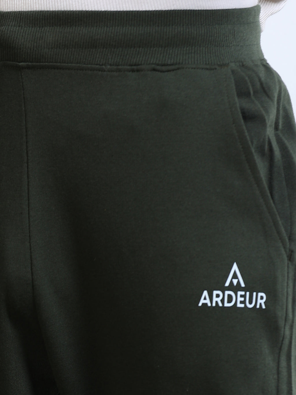 ARDEUR Men's Regular Fit Cotton Blend Track Pants - Olive