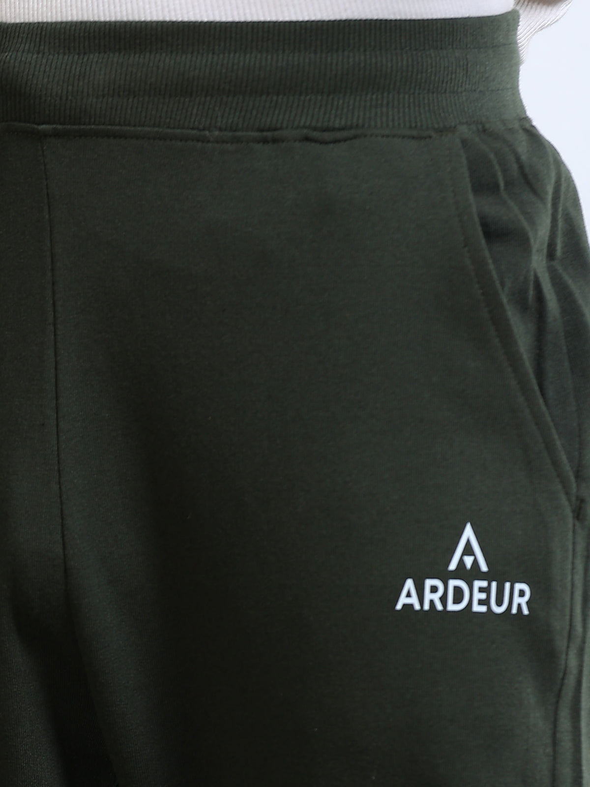 ARDEUR Men's Regular Fit Cotton Blend Track Pants - Olive
