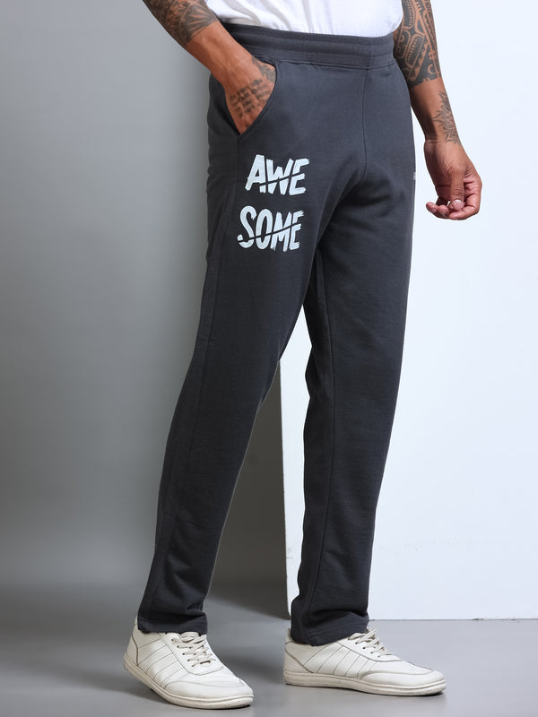 ARDEUR Men's Regular Fit Cotton Blend Track Pants - Steel Grey
