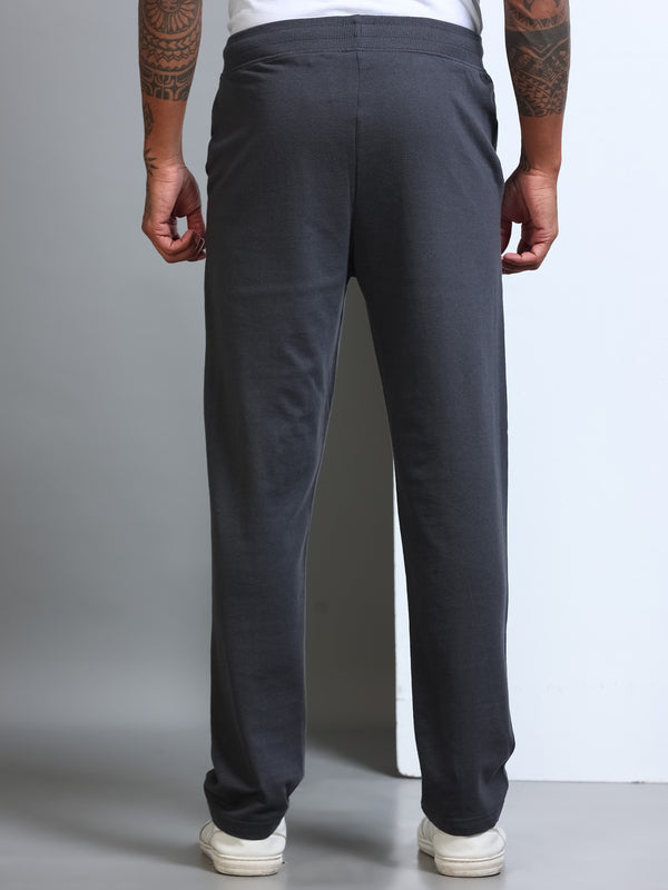 ARDEUR Men's Regular Fit Cotton Blend Track Pants - Steel Grey