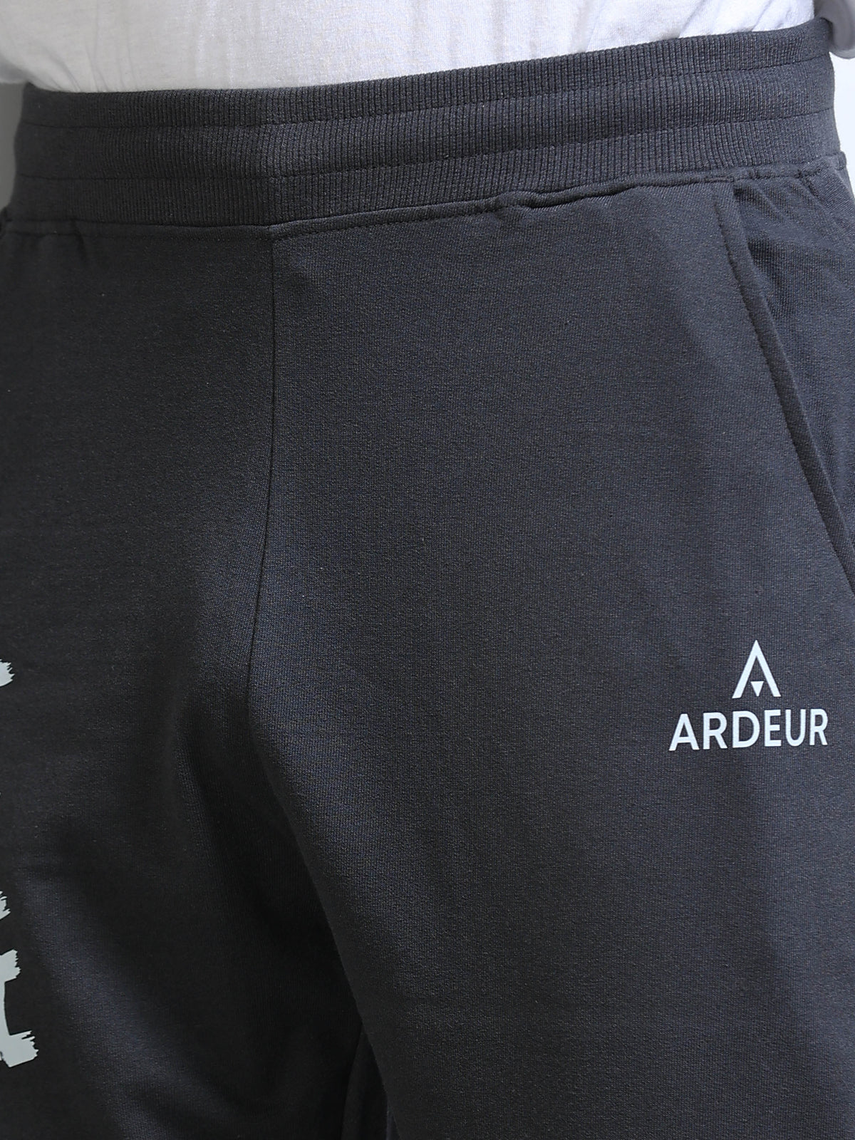 ARDEUR Men's Regular Fit Cotton Blend Track Pants - Steel Grey