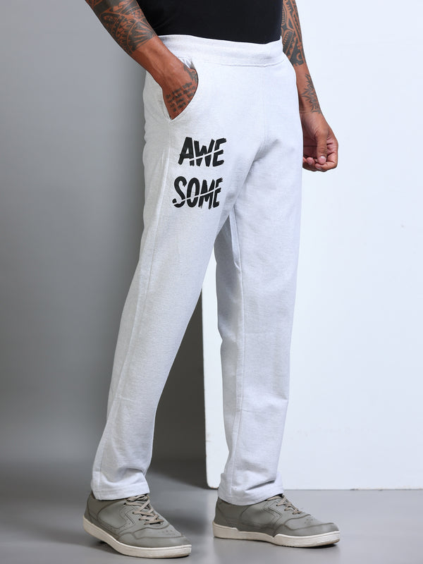 ARDEUR Men's Regular Fit Cotton Blend Track Pants - White