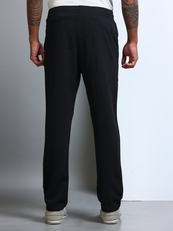 ARDEUR Men's Regular Fit Printed Track Pants - Black