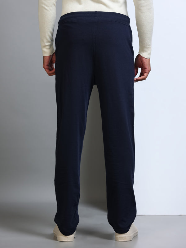ARDEUR Men's Regular Fit Printed Track Pants - Navy