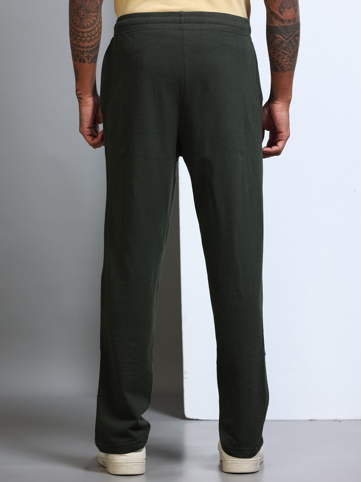 ARDEUR Men's Regular Fit Printed Track Pants - Olive