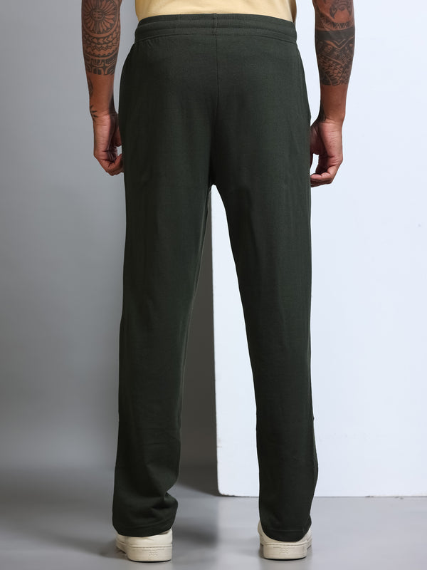 ARDEUR Men's Regular Fit Printed Track Pants - Olive