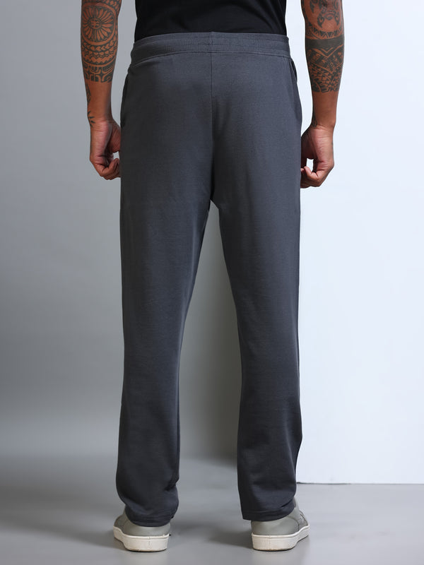 ARDEUR Men's Regular Fit Printed Track Pants - Steel Grey