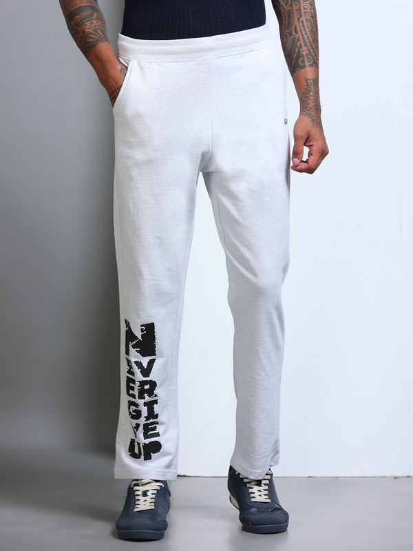 ARDEUR Men's Regular Fit Printed Track Pants - White