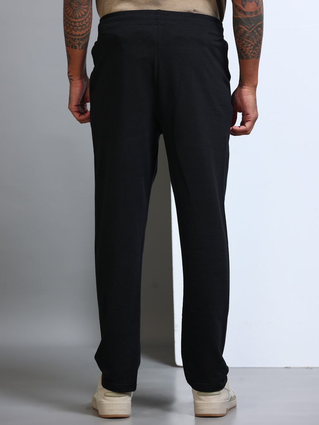 ARDEUR Men's Regular Fit Blended Blend Track Pants - Black