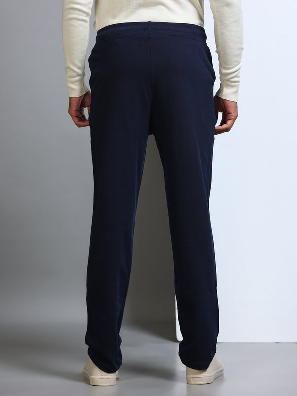 ARDEUR Men's Regular Fit Blended Blend Track Pants - Navy