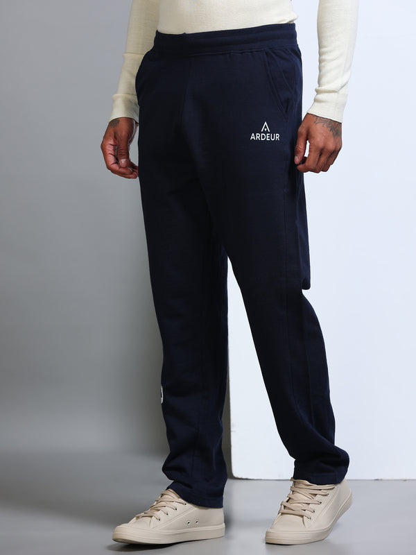 ARDEUR Men's Regular Fit Blended Blend Track Pants - Navy