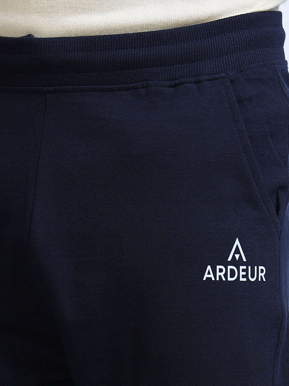 ARDEUR Men's Regular Fit Blended Blend Track Pants - Navy