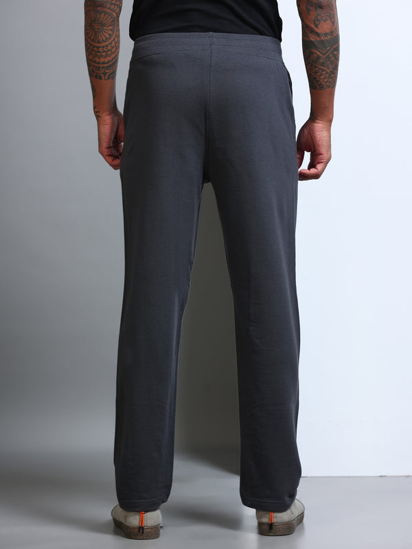 ARDEUR Men's Regular Fit Blended Blend Track Pants - Steel Grey