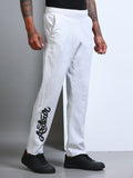 ARDEUR Men's Regular Fit Blended Blend Track Pants - White