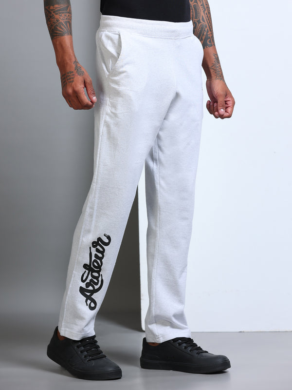 ARDEUR Men's Regular Fit Blended Blend Track Pants - White