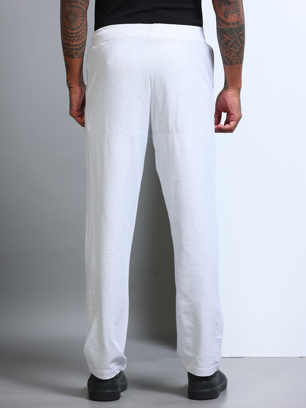 ARDEUR Men's Regular Fit Blended Blend Track Pants - White