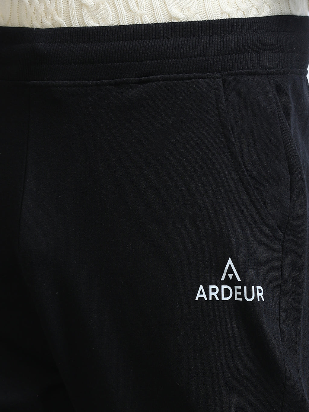 ARDEUR Men's Regular Fit Typography Track Pants - Black