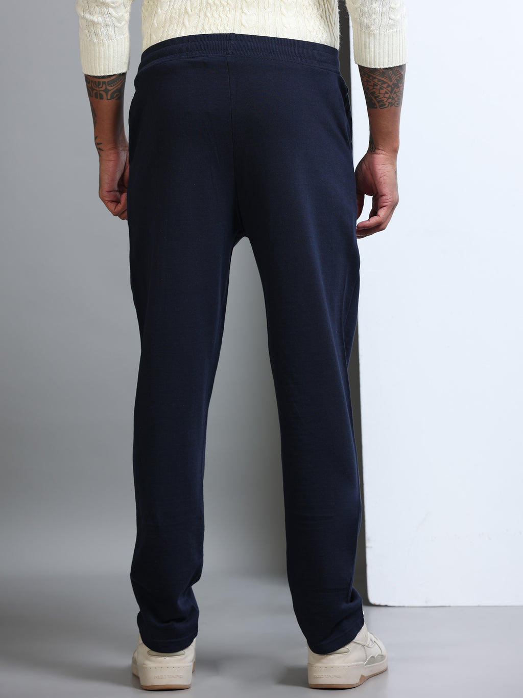 ARDEUR Men's Regular Fit Typography Track Pants - Navy