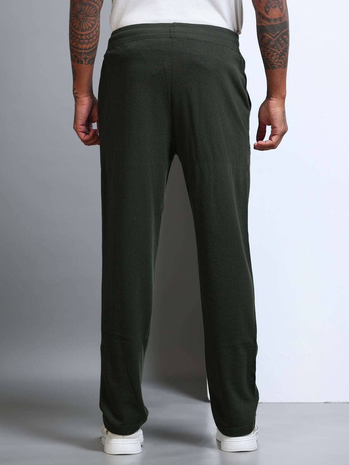 ARDEUR Men's Regular Fit Typography Track Pants - Olive