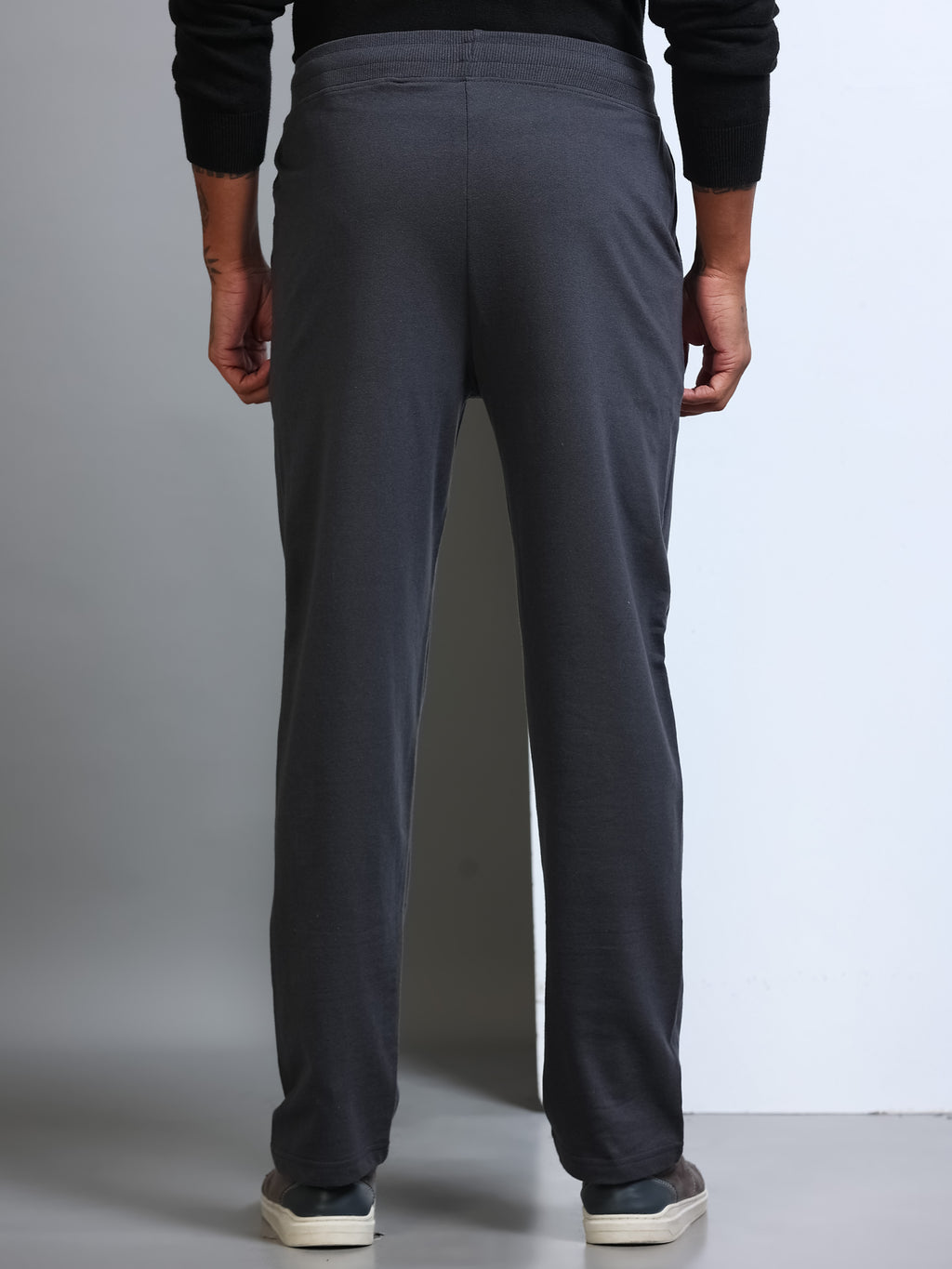 ARDEUR Men's Regular Fit Typography Track Pants - Steel Grey