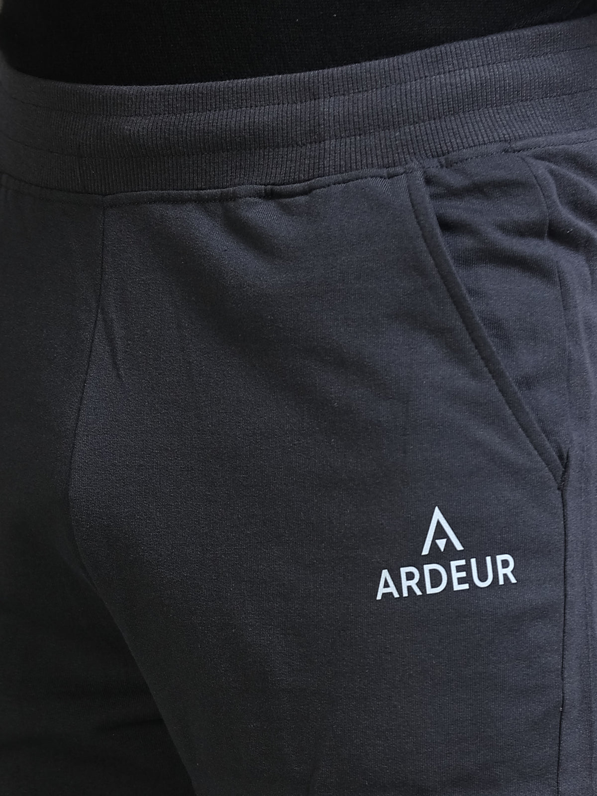 ARDEUR Men's Regular Fit Typography Track Pants - Steel Grey