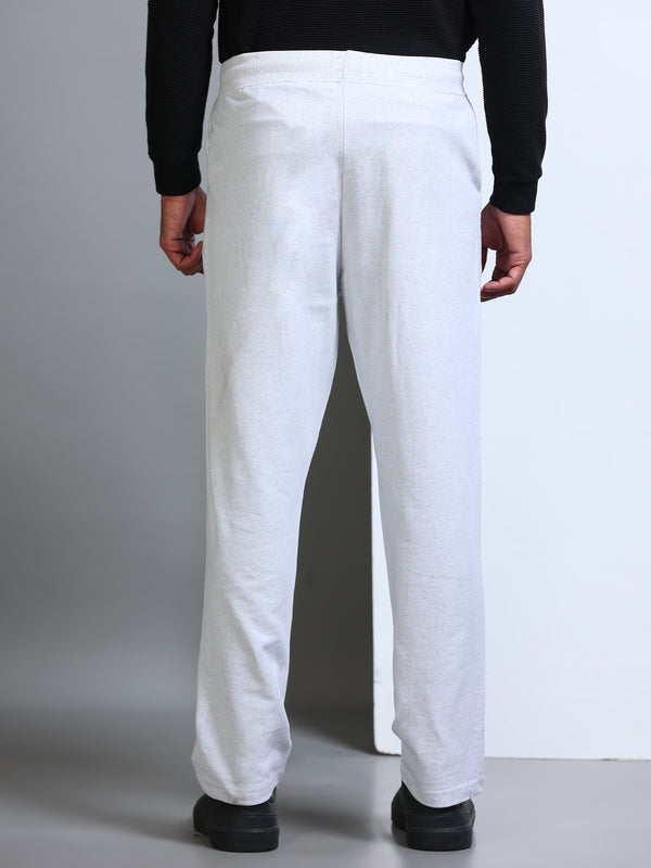 ARDEUR Men's Regular Fit Typography Track Pants - White