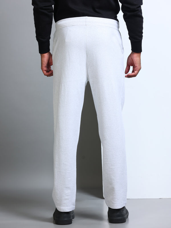 ARDEUR Men's Regular Fit Self Design Track Pants - White