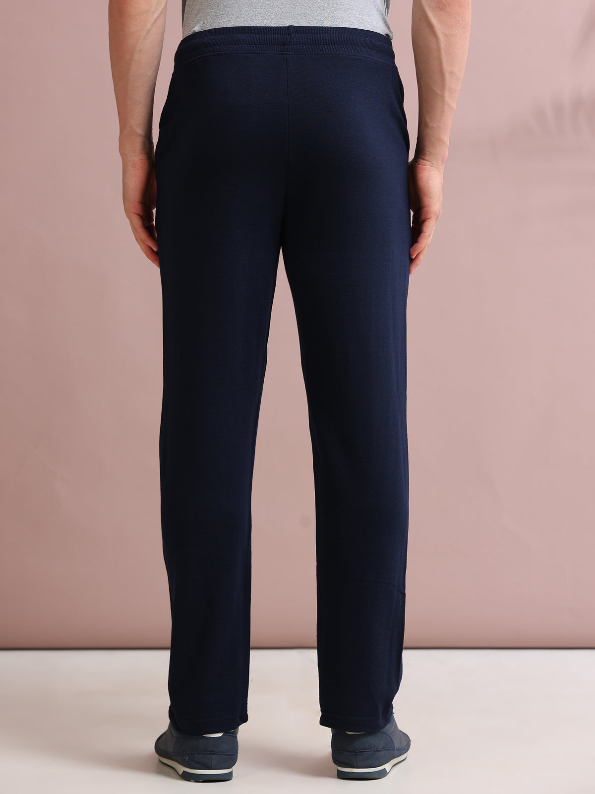 ARDEUR STREETZ Men's Regular Fit Cotton Blend Track Pants - Navy