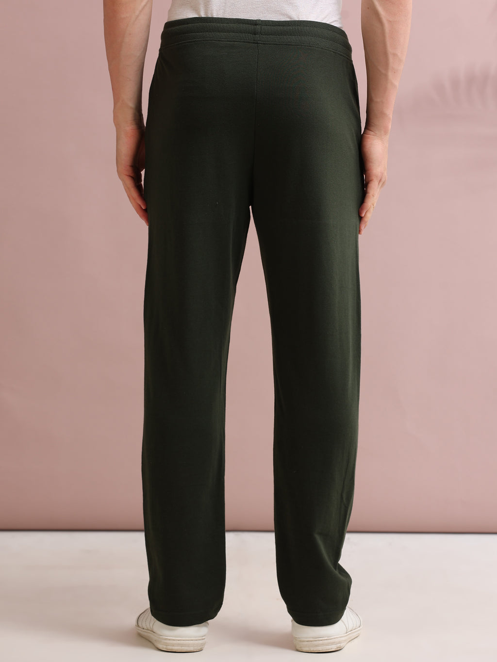 ARDEUR STREETZ Men's Regular Fit Cotton Blend Track Pants - Olive