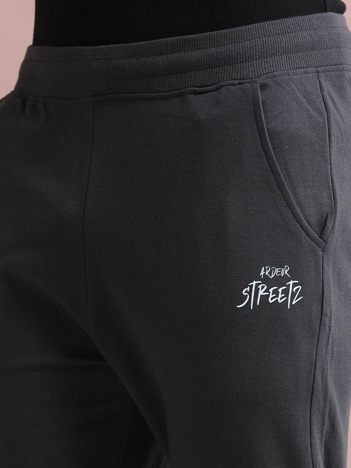 ARDEUR STREETZ Men's Regular Fit Cotton Blend Track Pants - Steel Grey