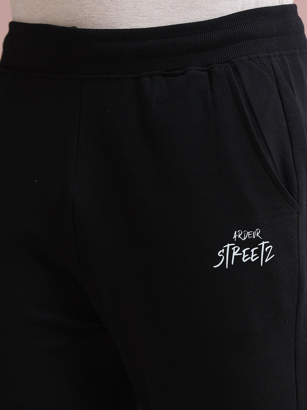 ARDEUR STREETZ Men's Regular Fit Blend Track Pants - Black