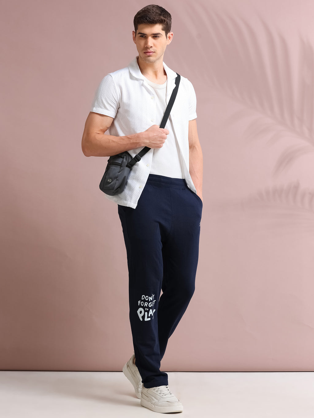 ARDEUR STREETZ Men's Regular Fit Blend Track Pants - Navy