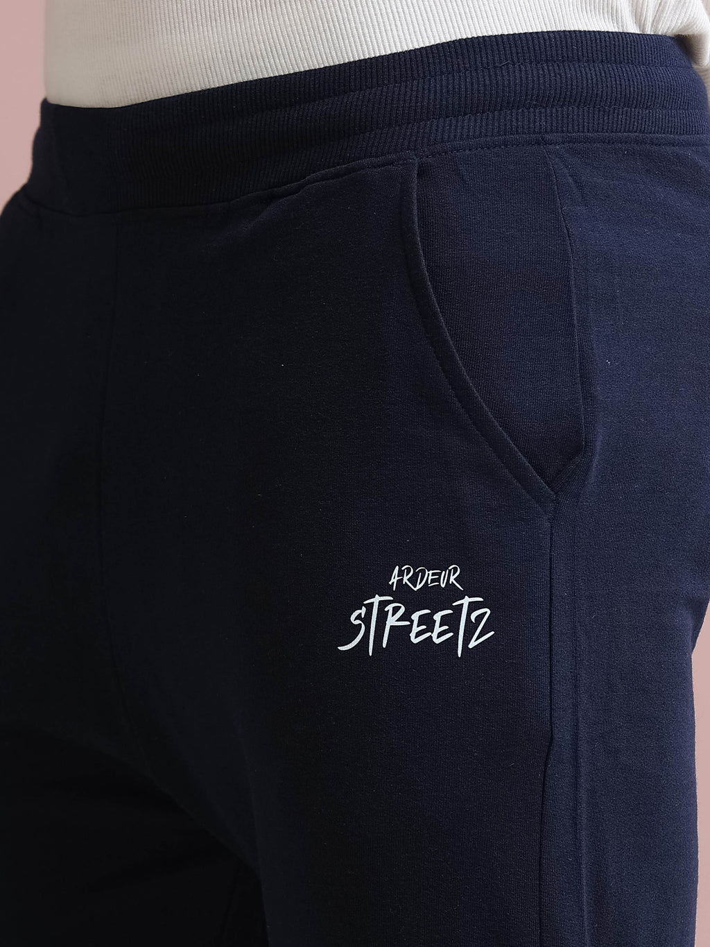 ARDEUR STREETZ Men's Regular Fit Blend Track Pants - Navy