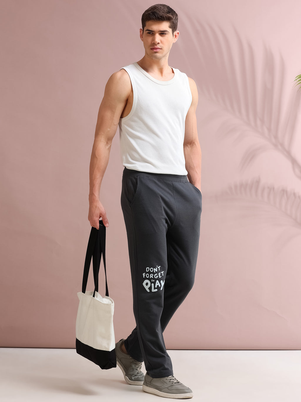 ARDEUR STREETZ Men's Regular Fit Blend Track Pants - Steel Grey