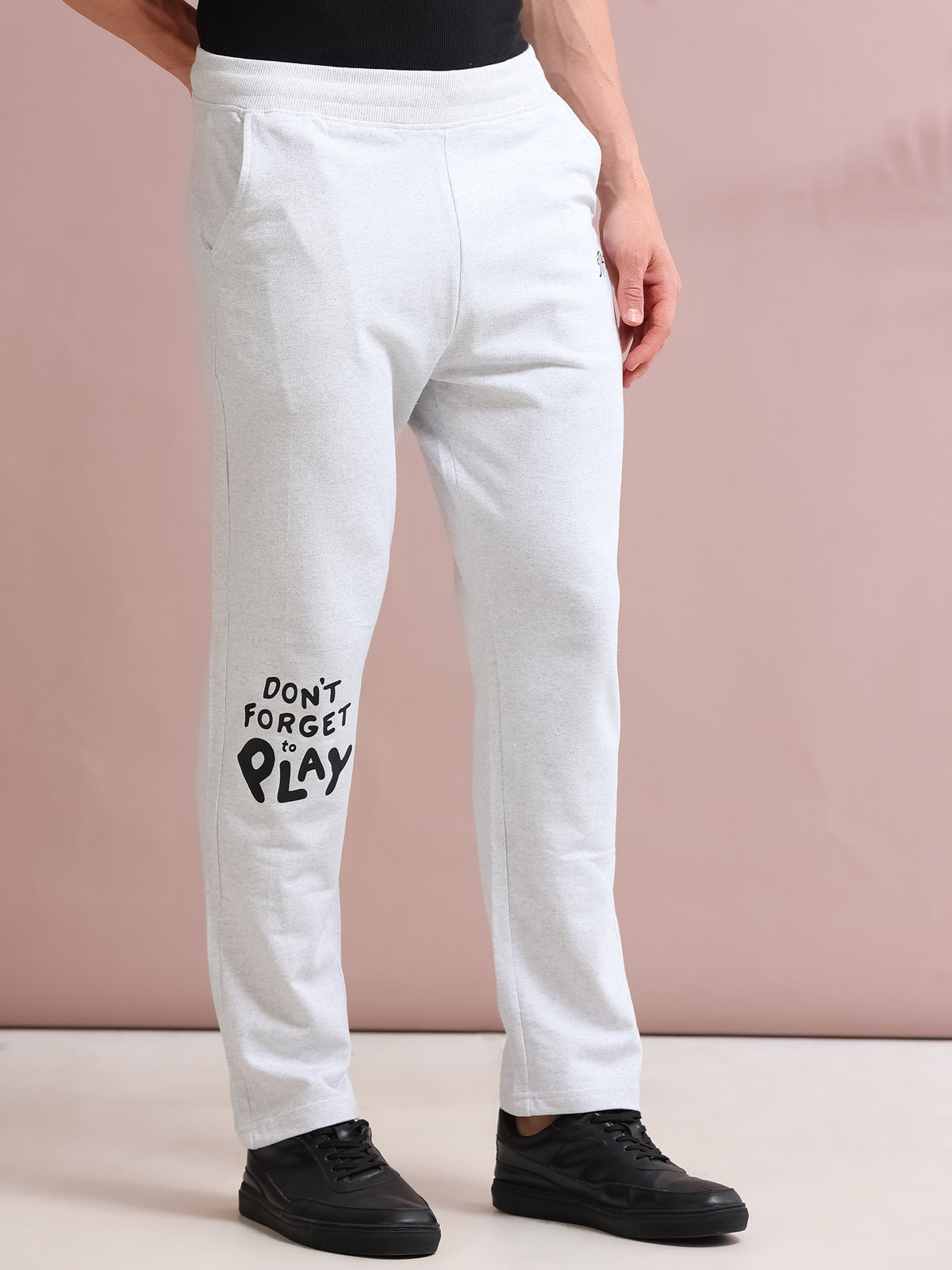 ARDEUR STREETZ Men's Regular Fit Blend Track Pants - White