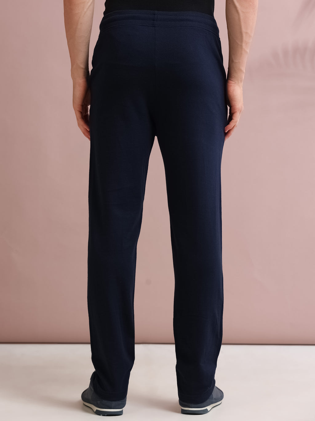 ARDEUR STREETZ Men's Regular Fit Cotton Blend Typography Track Pants - Navy