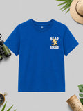 CODEZ Boys Blue Pure Cotton Skate Bear Printed Relaxed Fit T-Shirt