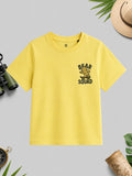CODEZ Boys Lemon Drop Pure Cotton Skate Bear Printed Relaxed Fit T-Shirt