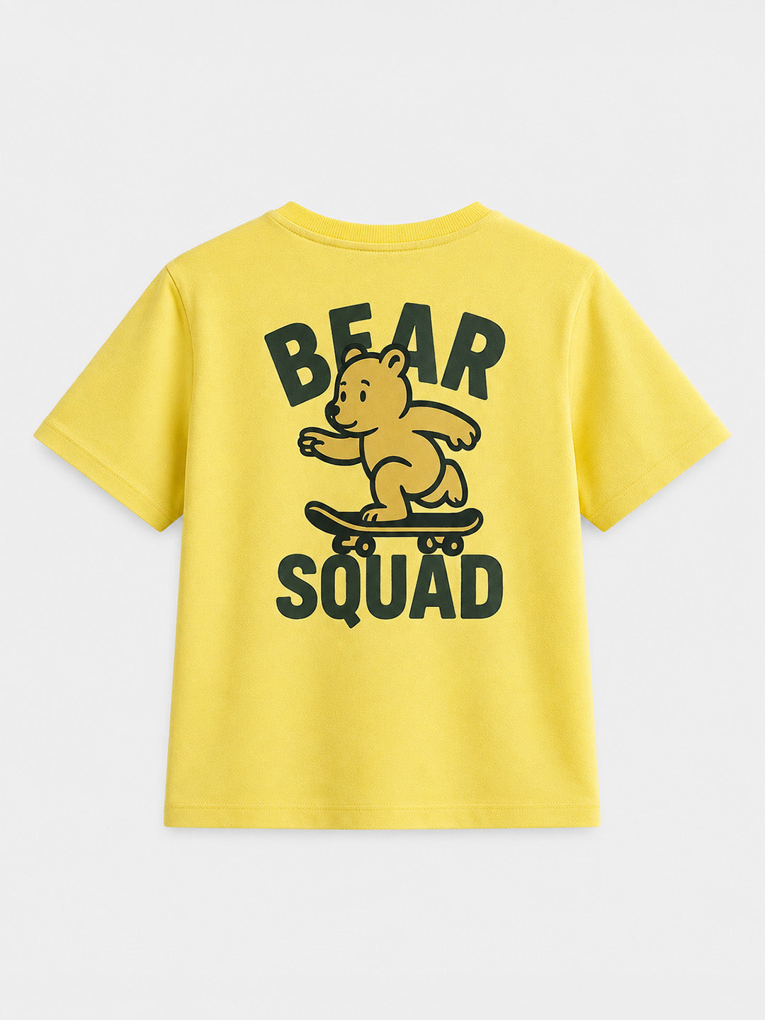 CODEZ Boys Lemon Drop Pure Cotton Skate Bear Printed Relaxed Fit T-Shirt
