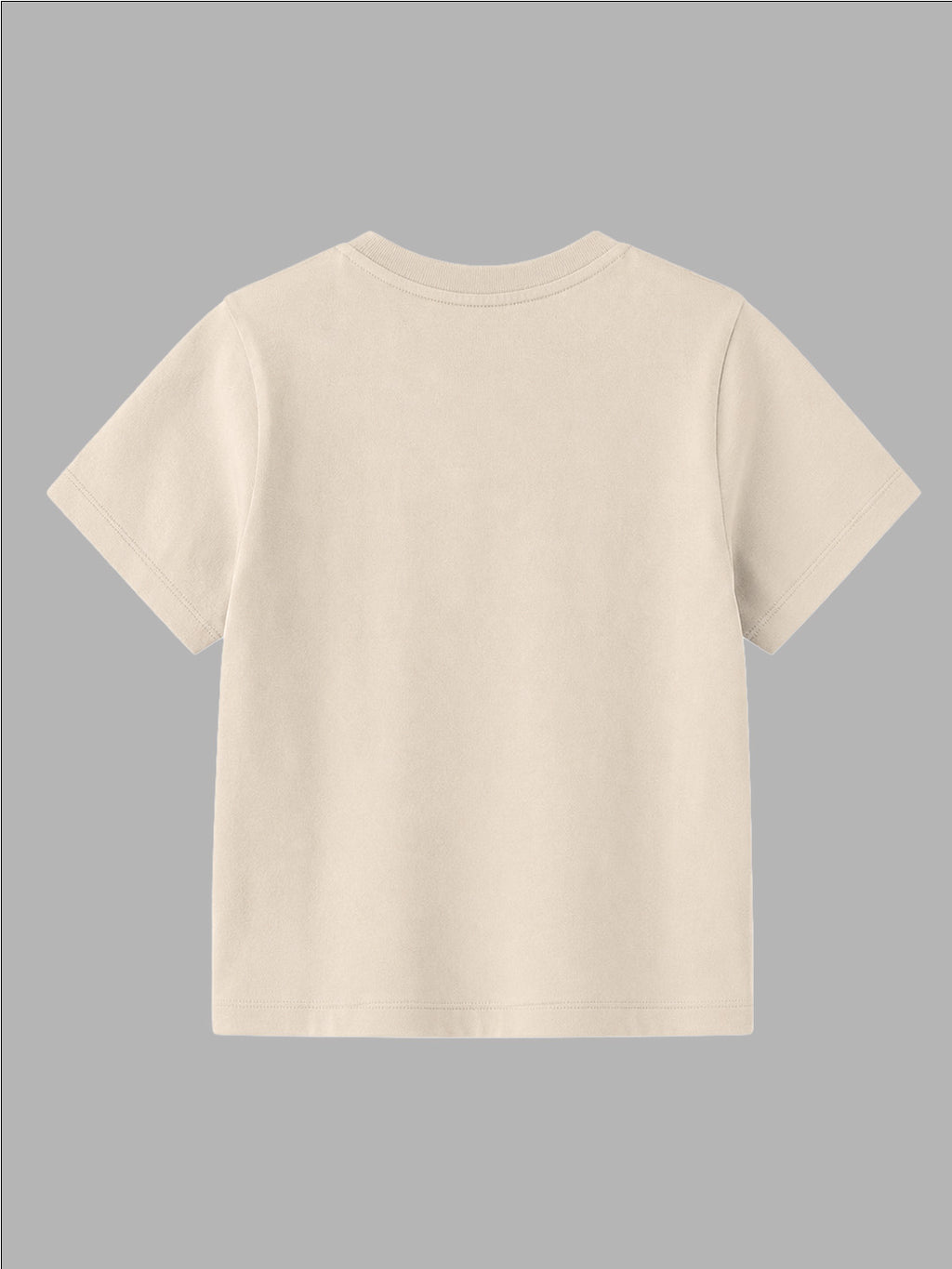 CODEZ Boys Beige Pure Cotton Forever Hungry Bear Graphic Relaxed Fit T-Shirt