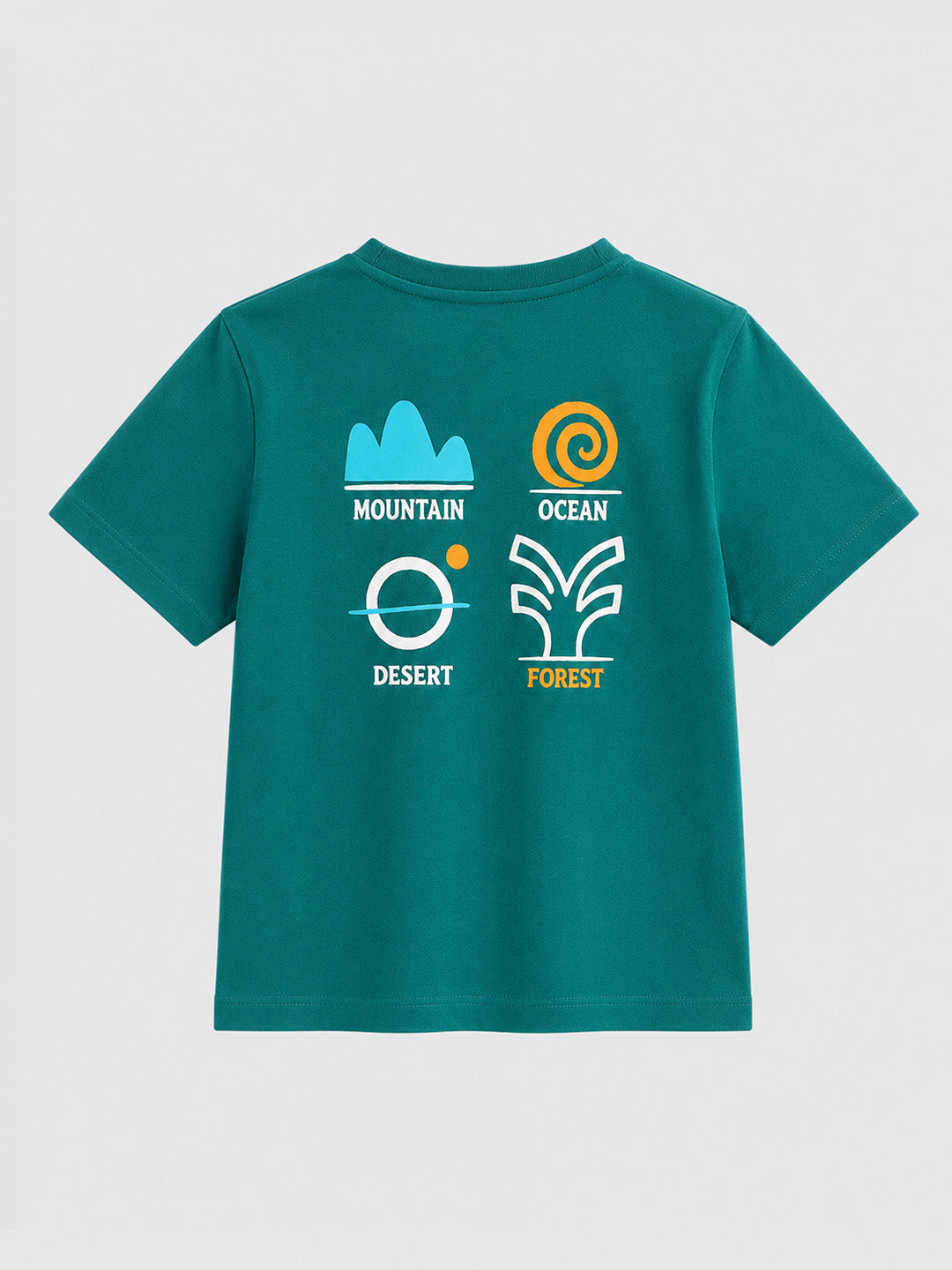 CODEZ Boys Alpine Green Pure Cotton Nature Elements Graphic Relaxed Fit T-Shirt