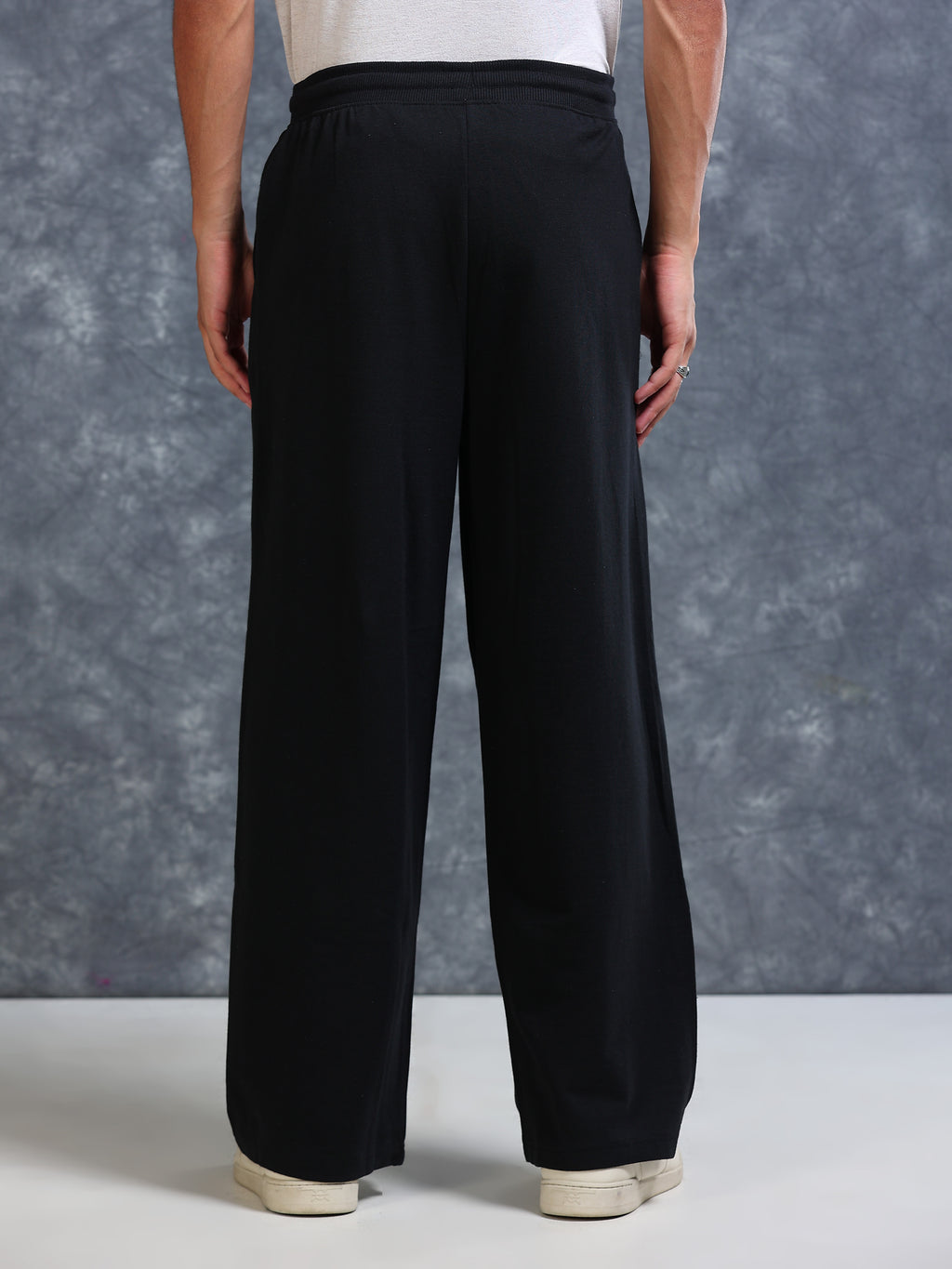 ARDEUR Men Black Cotton Blend Tiger Printed Baggy Fit Track Pants