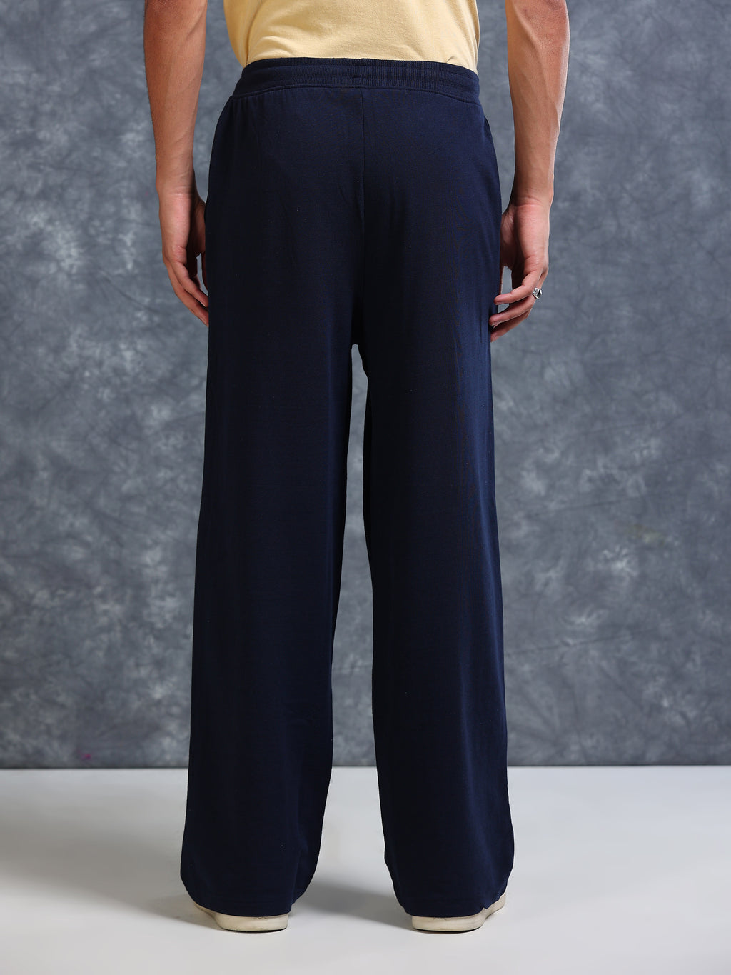 ARDEUR Men Navy Cotton Blend Explore Printed Baggy Fit Track Pants