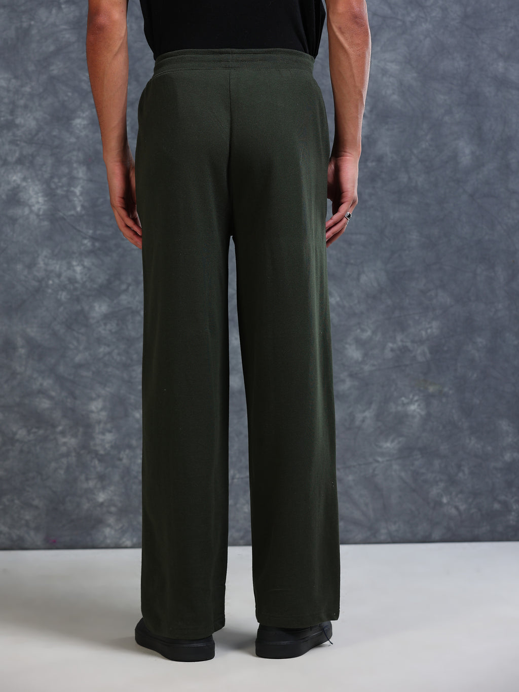 ARDEUR Men Olive Cotton Blend Explore Printed Baggy Fit Track Pants